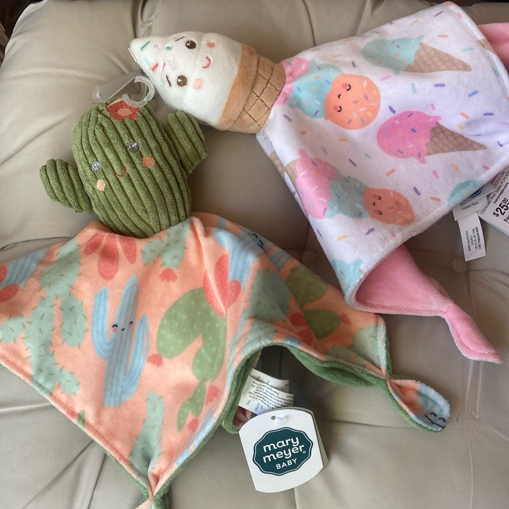 Mary Meyer baby bundle NWT sweet smoothie ice cream & Mr. prickly pear, cactus